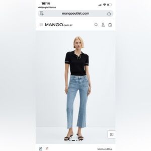 Mango Cropped Flare Jeans Size 2 NWT